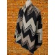 WOMENS FAT FACE ONE SIZE BLACK ZIGZAG SOFT KNIT CASUAL BLANKET SHAWL SCARF WRAP