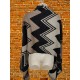 WOMENS FAT FACE ONE SIZE BLACK ZIGZAG SOFT KNIT CASUAL BLANKET SHAWL SCARF WRAP