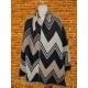 WOMENS FAT FACE ONE SIZE BLACK ZIGZAG SOFT KNIT CASUAL BLANKET SHAWL SCARF WRAP