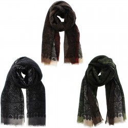 Juego de 3 Scarf ligeras con Printed de Cashmere Feel detalladas de colores surtidos para dama