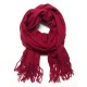 Soft Wool Scarf or Shawl, Large Winter Wrap Pashmina 74 x 27 (Dark Red)