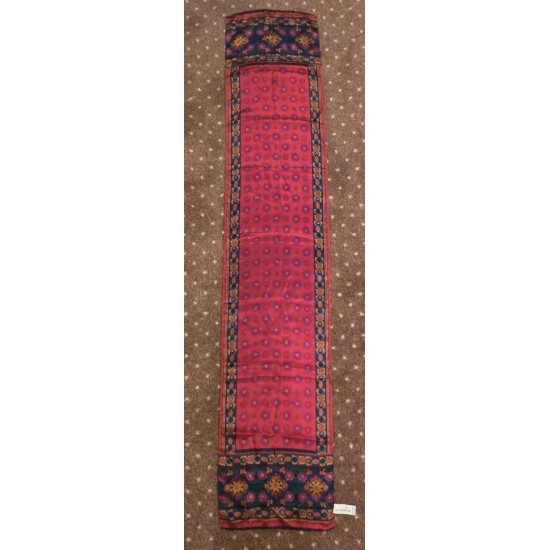 LIZ CLAIBORNE ACCESORIOS 1991 Scarf Estilizada Floral Silk Feel Japón Rojo Verde 10x52