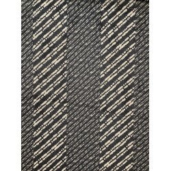 Una Scarf de gasa vintage a rayas negras y marfil para dama
