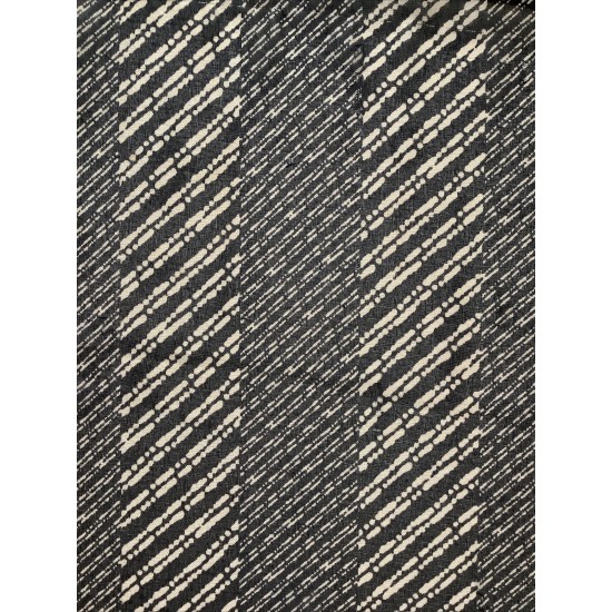 Una Scarf de gasa vintage a rayas negras y marfil para dama