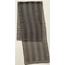 Una Scarf de gasa vintage a rayas negras y marfil para dama