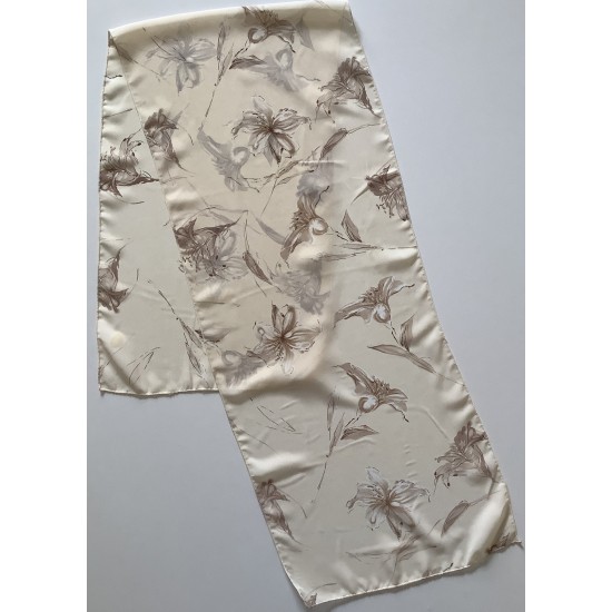 Scarf de gasa vintage moderna con diseño de flores marfil para damas