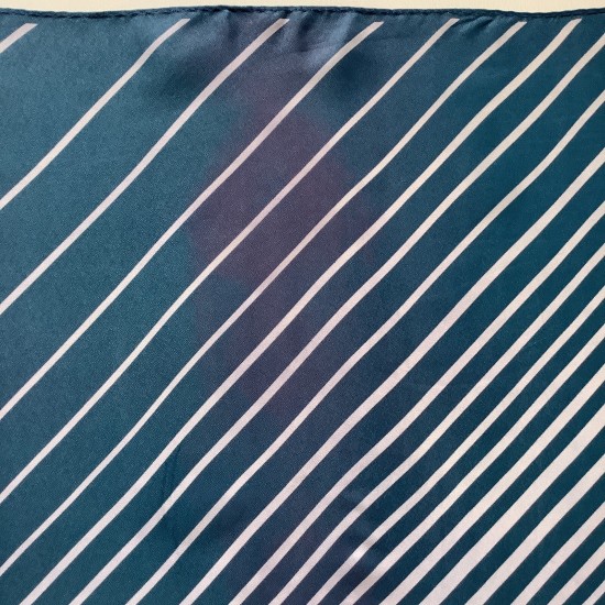 1 Scarf vintage Square de 26 pulgadas con diseño de rayas azules y blancas para damas