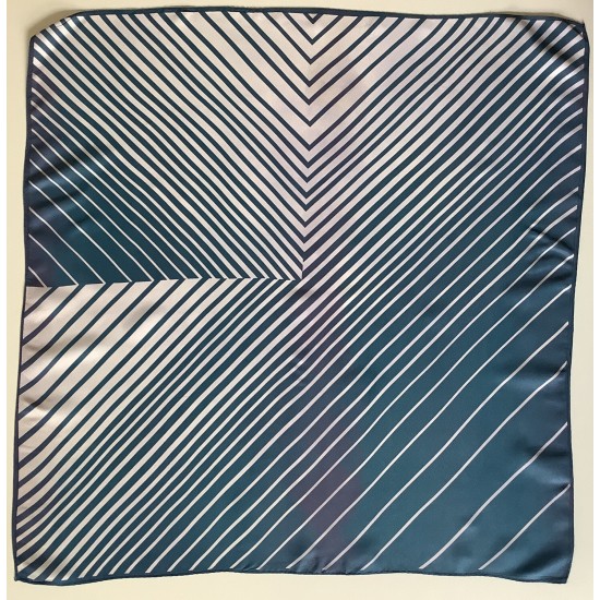 1 Scarf vintage Square de 26 pulgadas con diseño de rayas azules y blancas para damas