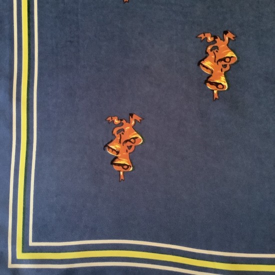 Scarf vintage Square de 27 pulgadas con diseño de campanas azul marino 1 A para dama