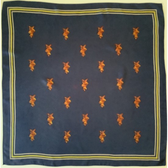 Scarf vintage Square de 27 pulgadas con diseño de campanas azul marino 1 A para dama
