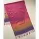 Scarf con flecos vintage moderna diseño a rayas rosas 11 A para dama
