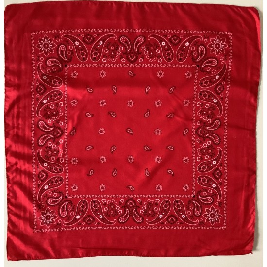 Scarf bandana vintage 29* roja con diseño de Cashmere Feel Square de 22 pulgadas