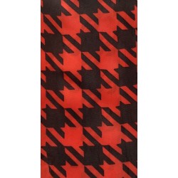 Scarf de doble capa vintage de diseño a cuadros 22 A negro y rojo para dama
