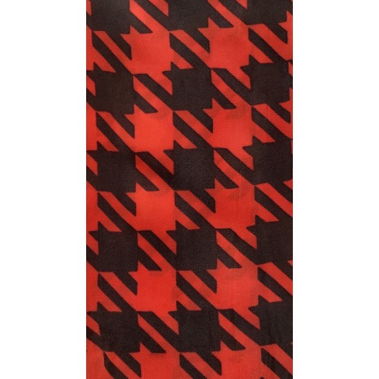 Scarf de doble capa vintage de diseño a cuadros 22 A negro y rojo para dama