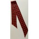 Scarf de doble capa vintage de diseño a cuadros 22 A negro y rojo para dama
