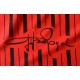 Una Scarf de gasa vintage Square de 29 pulgadas a rayas rojas y negras de Tipo Royal