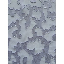 Una Scarf flocada azul vintage de gasa y satén para damas