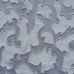 Una Scarf flocada azul vintage de gasa y satén para damas