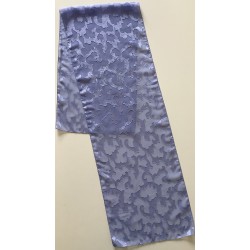 Una Scarf flocada azul vintage de gasa y satén para damas