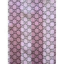 33 A Scarf Abstracta Moderna Vintage Negra y Rosa de Gasa y Satén a Rayas
