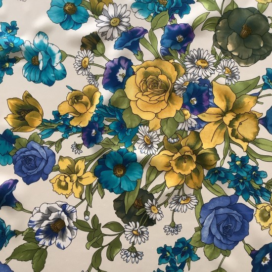 Scarf de satén vintage Square de 34 pulgadas con diseño de flores de primavera C2 A