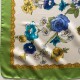 Scarf de satén vintage Square de 34 pulgadas con diseño de flores de primavera C2 A
