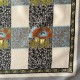 Scarf vintage Square de 27 pulgadas con diseño de flores a cuadros grises de Boselli