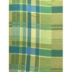 Scarf de gasa vintage con diseño a cuadros verde y azul 6 A