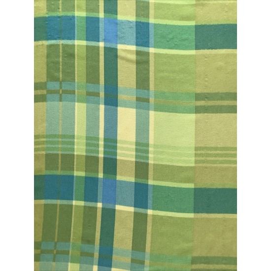 Scarf de gasa vintage con diseño a cuadros verde y azul 6 A