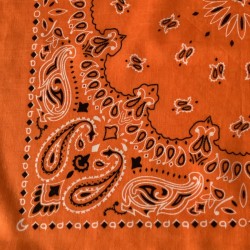 Scarf Bandana 96 An Orange Paisley Design 21 Pulgadas Square Vintage 100% Algodón