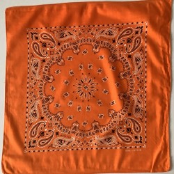 Scarf Bandana 96 An Orange Paisley Design 21 Pulgadas Square Vintage 100% Algodón