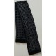 A Black Geometric Design Vintage Chiffon & Velvet Double Layer Scarf