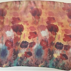Scarf Bandana B A Poppy Design 21 Pulgadas Vintage 100% Silk Feel Gasa