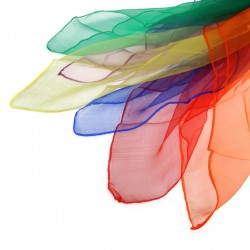 12 piezas Scarf con dobladillo de Silk Feel coloridas accesorios de baile para malabares para uso doméstico