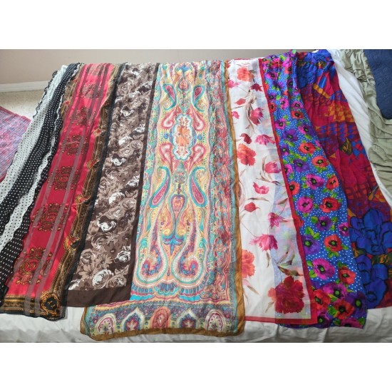 Lot of 7 Assorted Scarves, Elaine Gold, Jones Studio, Unsigned Rectangular Scarf