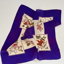 Auténtica Scarf de cabeza de satén 1960, Scarf vintage, Scarf clásica