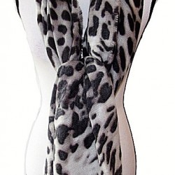 INC Women's Printed Animal Wrap Scarf With Striped Border $44.50 MSRP NEW