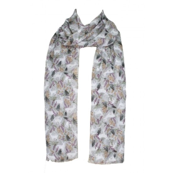 Peony® Women Reno Ciervo Printed Scarf Damas Fashion Scarf Gris