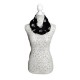 Scarf de Women negra blanca cuello calavera Scarf largas de gasa
