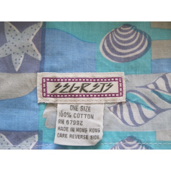 2 Scarf DE ALGODÓN VINTAGE DE SEGRETS Printed DE SOL MOTIVO DE CONCHA MARINA