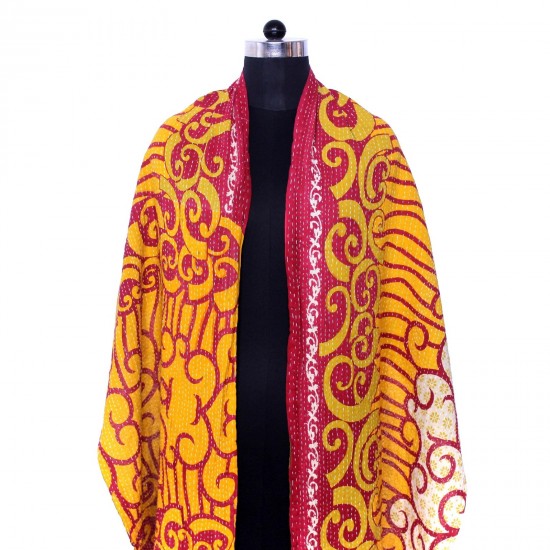 Cotton Kantha Scarf Head Wrap Dupatta Headband Collar Neckerchief Scarves