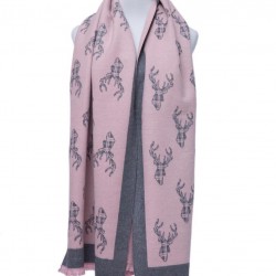 Scarf de ciervo de tartán supersuaves - rosa oscuro