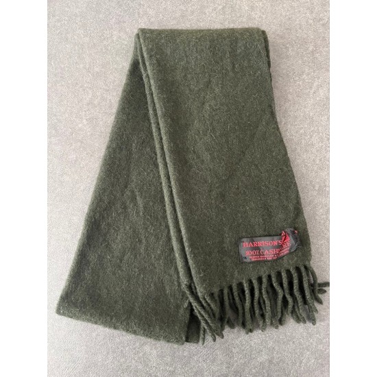 Cashmere Scarf Dark Green Men Women Vintage EX