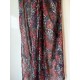 Red Navy Blue Black Floral Ditsy Print Chiffon Scarf Light Spring Wrap Cover Up