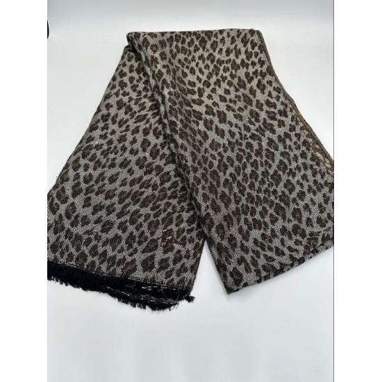 Needles Leopard Pattern Silk Scarf Women EX Authentic